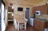 Deluxe cabin w/loft view from the futon